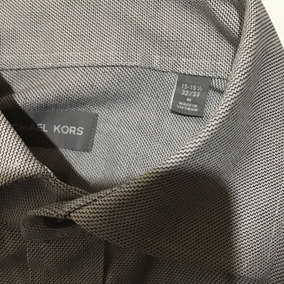 Michael Kors Slim Fit Long Sleeve Button Down Shirt Size M 15.5  32-33 - Picture 5 of 11